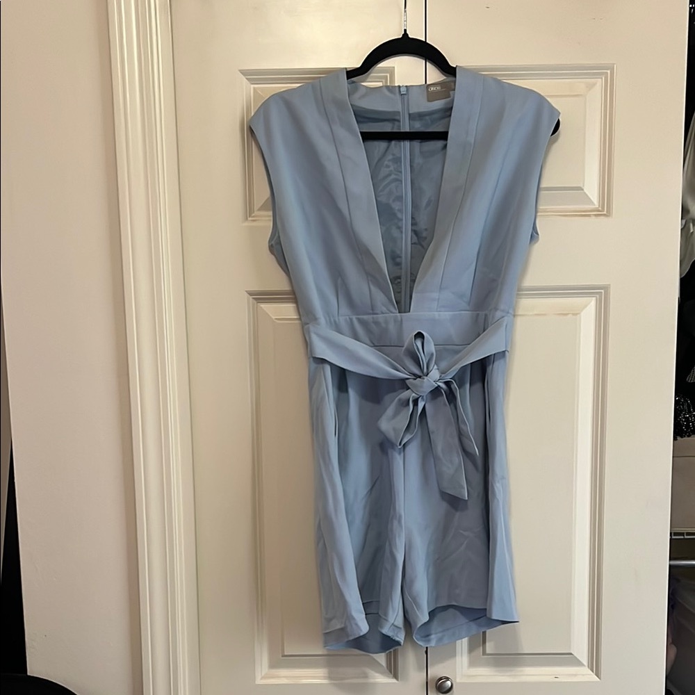 Light Blue V-Neck Romper
